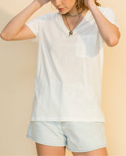 Load image into Gallery viewer, Dare to Dream V-Neck Tee White