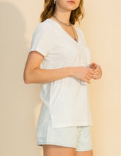Load image into Gallery viewer, Dare to Dream V-Neck Tee White