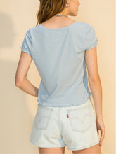 Load image into Gallery viewer, Going Places Lettuce Edge Top Smoke Blue