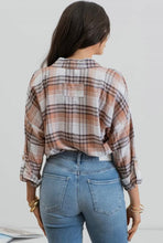 Load image into Gallery viewer, Thankful For You Collared Plaid Top
