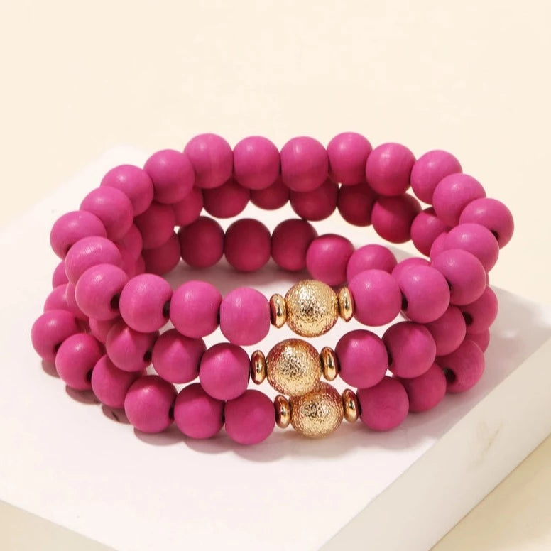 Fiery Fuchsia Bracelet Stack