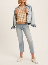 Load image into Gallery viewer, Houndstooth Knit Sweater Taupe
