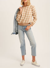 Load image into Gallery viewer, Houndstooth Knit Sweater Taupe
