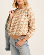 Load image into Gallery viewer, Houndstooth Knit Sweater Taupe
