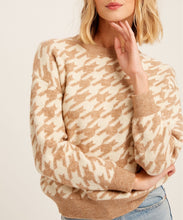Load image into Gallery viewer, Houndstooth Knit Sweater Taupe

