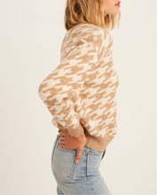 Load image into Gallery viewer, Houndstooth Knit Sweater Taupe
