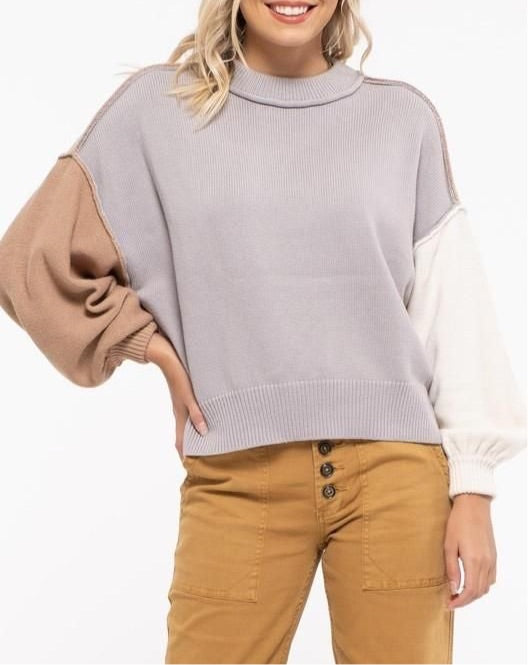 Stuck On You Color Block Sweater