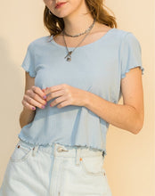 Load image into Gallery viewer, Going Places Lettuce Edge Top Smoke Blue
