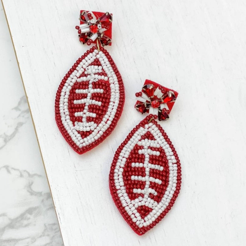 Gameday Ready Earrings Crimson & White