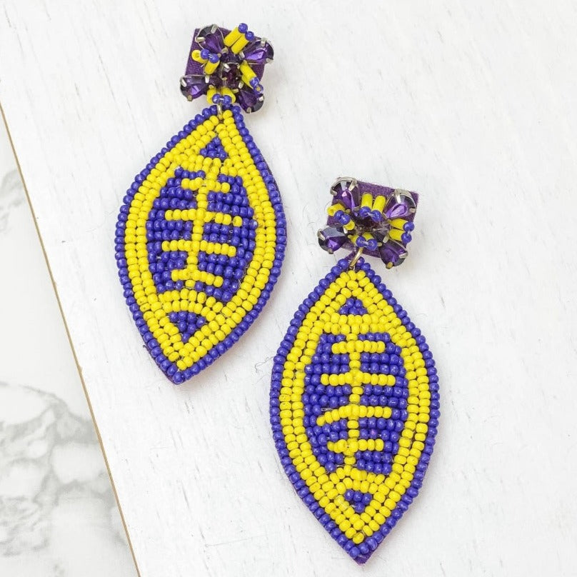 Gameday Ready Earrings Purple & Yellow