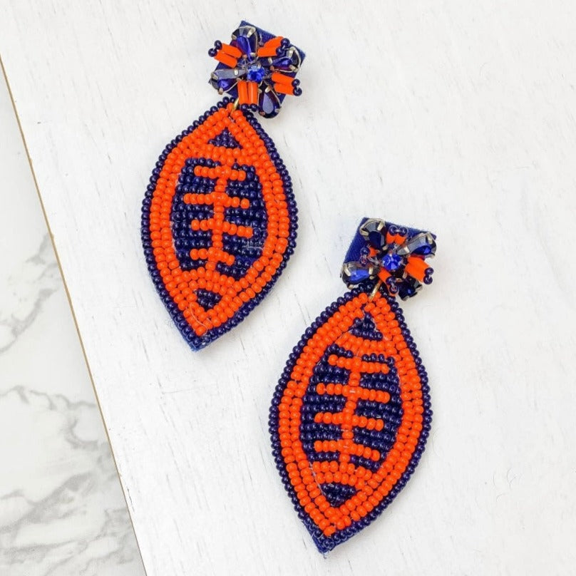 Gameday Ready Earrings Navy & Orange