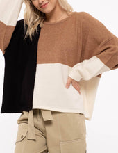 Load image into Gallery viewer, Caffeine Dreams Color Block Sweater
